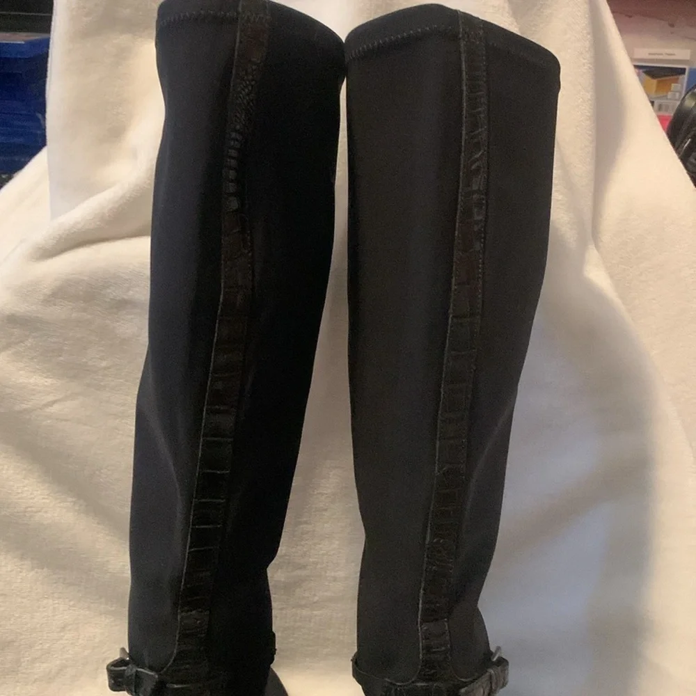 Donald J Piner pull on couture wedge boots